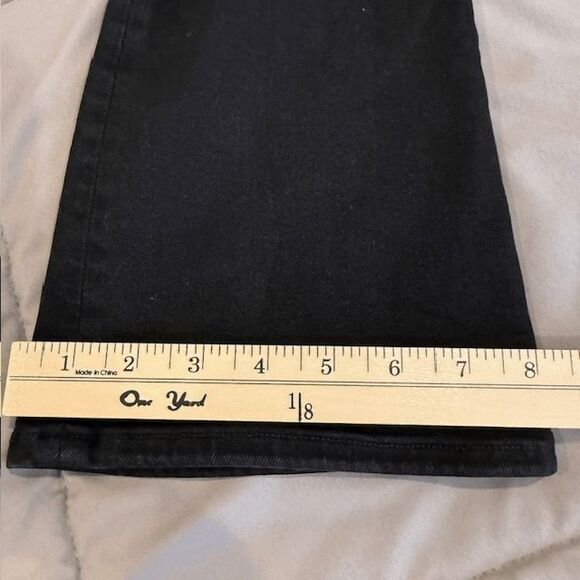 FRAME The Jetset High Rise Flare Jeans Sheen Noir Pull On Black Stretch Size 1 - Picture 12 of 14